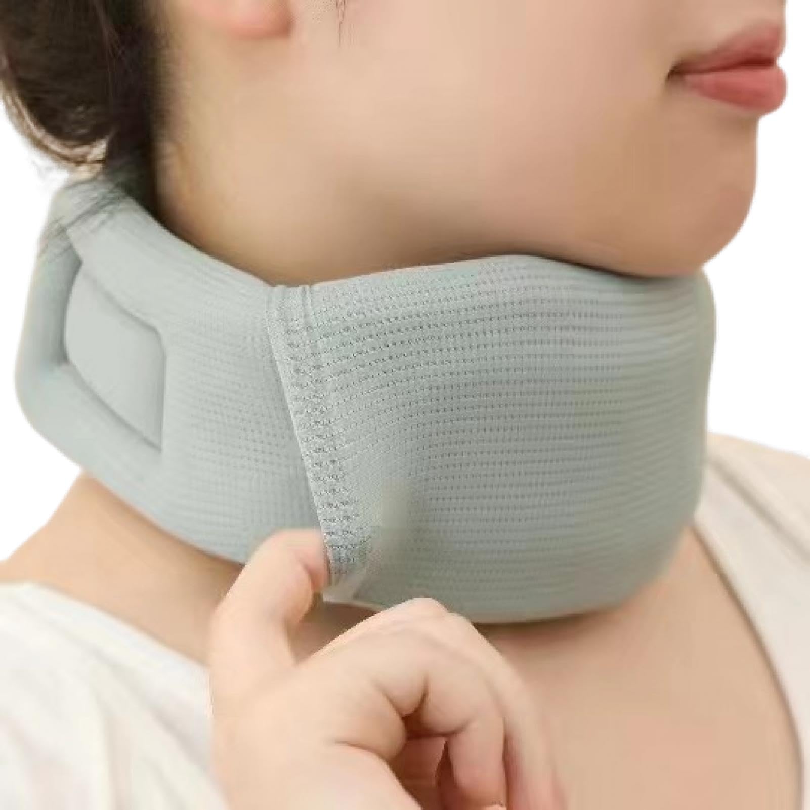 Neck Brace Soft Breathable Pain Relief Posture Correction Anti-Snoring Support Cervical Collar Ergonomic Neck Protector Brace for Sleeping, Adjustable Neck Support Brace Light Green S